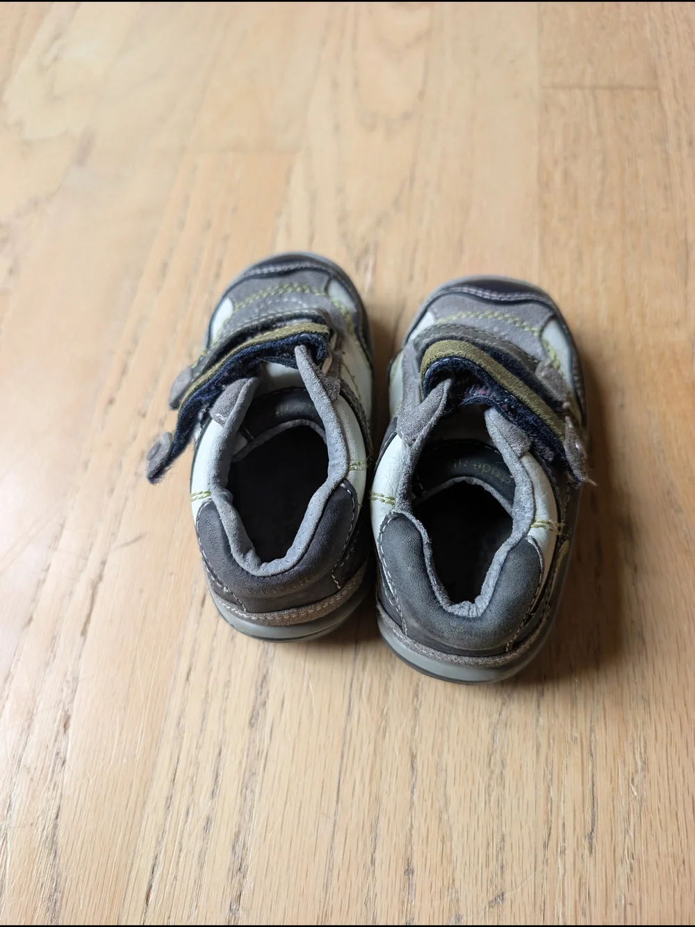 Stride Rite Boys' Gray Leather Walker Shoes